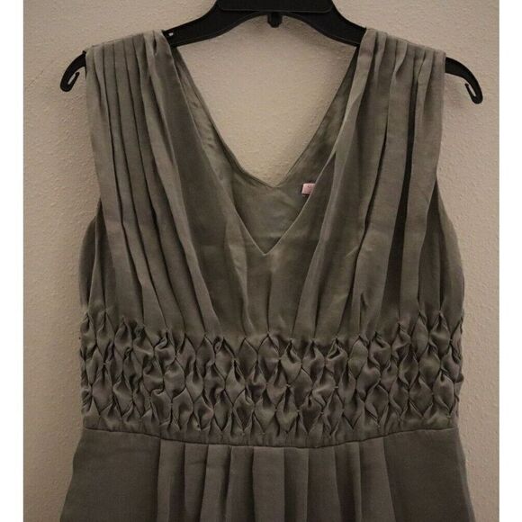 Calypso St Barth Women's Sz S Gray Silk Lined Textured Pleated Sleeveless Dress - Picture 1 of 9